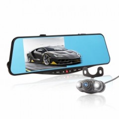 凌度 (BLACKVIEW) HS950A 高清行车记录仪 双镜头后视镜 汽车用品 黑色