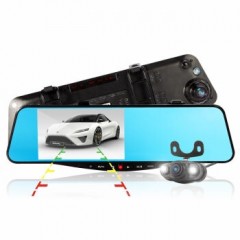 凌度 (BLACKVIEW) HS950A 高清行车记录仪 双镜头后视镜 汽车用品 黑色