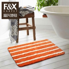 富兴 地毯浴室毯现代简约欧美条纹地垫卫生间可机洗弹力丝家用毯