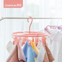 茶花 晾袜子衣架多夹子圆盘家用内衣宝宝晒衣挂晾衣夹