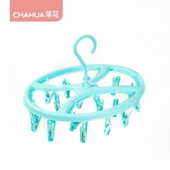 茶花 晾袜子衣架多夹子圆盘家用内衣宝宝晒衣挂晾衣夹
