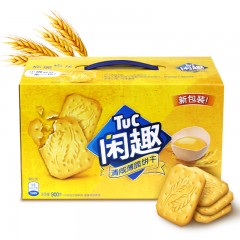 闲趣 饼干1080g礼盒装整箱大礼包休闲零食薄脆饼干