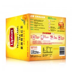 Lipton/立顿 黄牌精选红茶立顿一次性办公酒店茶叶袋泡茶包200包/盒