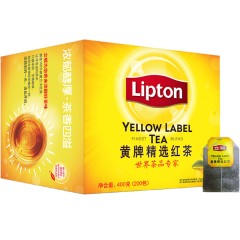 Lipton/立顿 黄牌精选红茶立顿一次性办公酒店茶叶袋泡茶包200包/盒