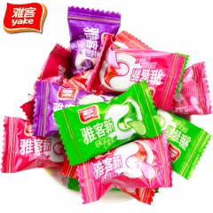 雅客 新Q草莓葡萄荔枝软糖 果汁橡皮糖500g 批发散装结婚喜糖果