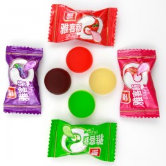 雅客 新Q草莓葡萄荔枝软糖 果汁橡皮糖500g 批发散装结婚喜糖果