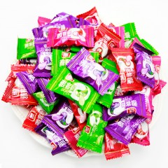 雅客 新Q草莓葡萄荔枝软糖 果汁橡皮糖500g 批发散装结婚喜糖果
