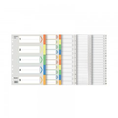 齐心 IX902分类纸 十色索引纸 塑料隔页纸 11孔PP彩色10页A4分页纸
