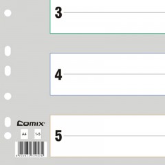 齐心 IX901分类纸 五色索引纸 塑料隔页纸 11孔PP彩色5页A4分页纸