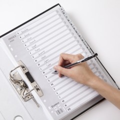 齐心 IX900分类纸隔页纸PP塑料A-Z字母索引纸A4 21页11孔分页纸