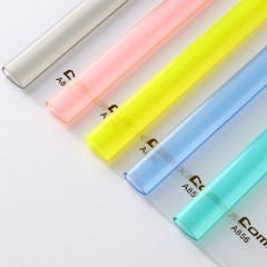 齐心 办公5个装彩色抽杆报告夹五色PVC抽杆夹 资料夹A4拉杆文件夹