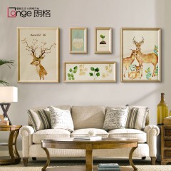朗格 北欧风格客厅装饰画沙发背景墙挂画组合美式墙画现代简约餐厅壁画