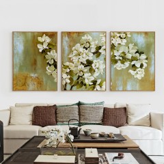 朗格 餐厅壁画三联画客厅玄关卧室床头装饰油画沙发背景墙现代简约挂画