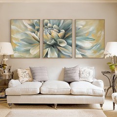 朗格 餐厅壁画三联画客厅玄关卧室床头装饰油画沙发背景墙现代简约挂画