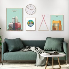 朗格 北欧风格客厅装饰画现代简约挂画创意组合大气沙发背景墙餐厅壁画