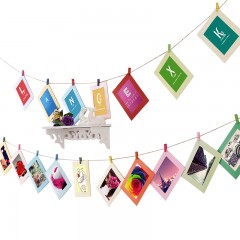 朗格 创意卡通DIY挂墙组合 悬挂纸相片3 5 6 7寸麻绳子照片墙