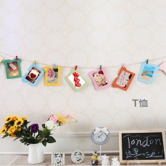 朗格 创意卡通DIY挂墙组合 悬挂纸相片3 5 6 7寸麻绳子照片墙