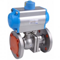 春合 铸钢法兰连接气动球阀配AT气动执行器 Q641F-16C