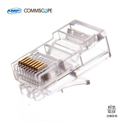AMP/安普 超五类网络水晶头RJ45非屏蔽网线8芯8-554720-3