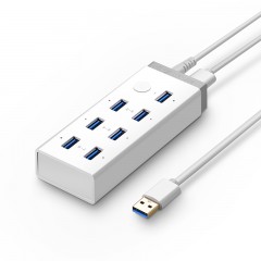绿联 usb分线器一拖四hub带电源集线器一拖七电脑多接口usb3.0转接头多功能扩展器笔记本拓展外接usb扩展口