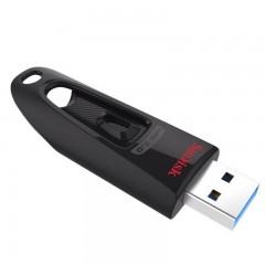 闪迪 128G USB3.0 可加密U盘 读速100M 伸缩推拉优盘 CZ48