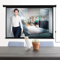得力 挂壁式投影幕布线控白塑软幕布120英寸投影幕（16:10） 50498