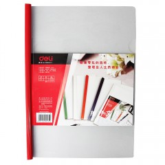 得力 文件夹透明抽杆夹a4拉杆夹办公用品学生用文件夹资料夹试卷夹