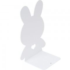 得力 书立95422 学生卡通创意小兔书夹 可爱白时尚金属 7寸 一对