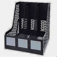 得力 9843 三栏文件框 文件架 文件筐 资料架 文件座