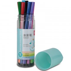 得力 水彩笔 可水洗水彩笔套装美术绘画子弹头水彩笔 得力文具