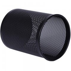 得力 908 909笔筒 密集金属网纹方形圆形笔筒创意桌面收纳盒