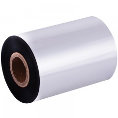 得力 81523 普通蜡基碳带90mm*300m铜版纸打印色带条码标签机耗材不干胶铜板纸合成纸色带产品吊牌打印蜡基碳带