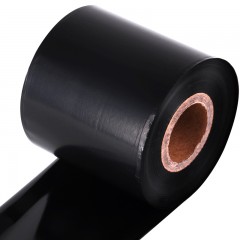 得力 51554 混合基碳带60mm*300m大管芯条码标签打印机耗材适用铜版纸合成纸PET纸PVC材质打印色带6cm宽黑碳带