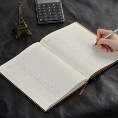 得力 笔记本文具皮面商务记事本16K大号本子A4加厚A5