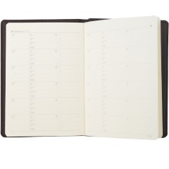 得力 笔记本3327 皮面笔记本 25K皮面本146页办公会议记事本 文具