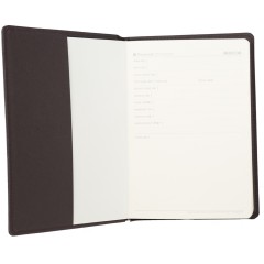 得力 笔记本3327 皮面笔记本 25K皮面本146页办公会议记事本 文具