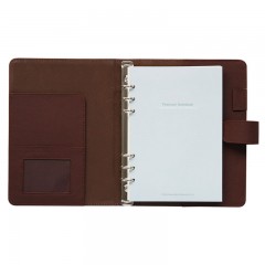 得力 3151多功能活页记事本/皮面本笔记本A5/100页日记本