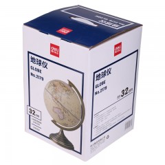 得力 2179复古地球仪 32CM金属底座 教学办公室书房摆件