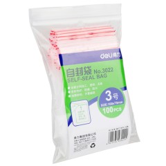 得力 5号自封袋3024 加厚透明塑料袋包装袋  100个/包