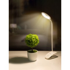 美的 可充电式LED小台灯护眼书桌大学生宿舍卧室床头读书夹子夹式MTD3-MK-01