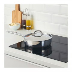 欧巴丽 长柄带盖炒锅 不锈钢厚底电磁炉煎锅