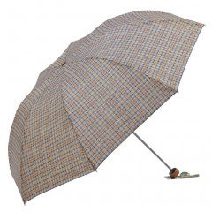 天堂伞 新款三折叠超轻铝合金玻纤骨八骨拒水格子雨伞 339天格