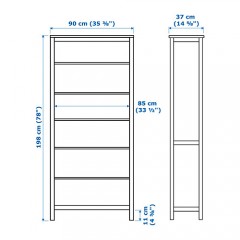 汉尼斯书架  实心松木书架 搁架储物柜 简约书柜