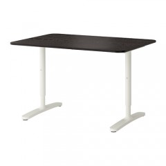 贝肯特 书桌 电脑桌办公桌 120*80cm 黑褐色 黑色