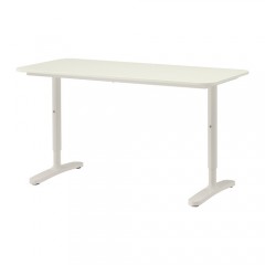 贝肯特 书桌 140x60 cm 电脑桌办公桌 黑褐色，白色