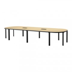 贝肯特 会议桌 420x140cm 洽谈办公桌黑褐色, 黑色