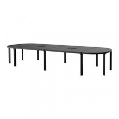 贝肯特 会议桌 420x140cm 洽谈办公桌 桦木 黑色