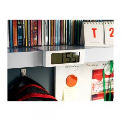 维奇斯  闹钟 白色 卧室客厅静音液晶夜灯闹钟