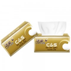 洁柔 抽纸巾金尊抽取式面巾纸无香3层130抽家用实惠装3包