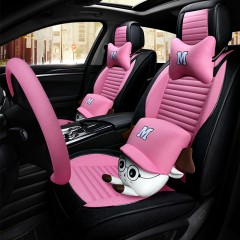 国产 冬季汽车坐垫可爱卡通大众新老款宝来朗逸亚麻全包围座套四季通用